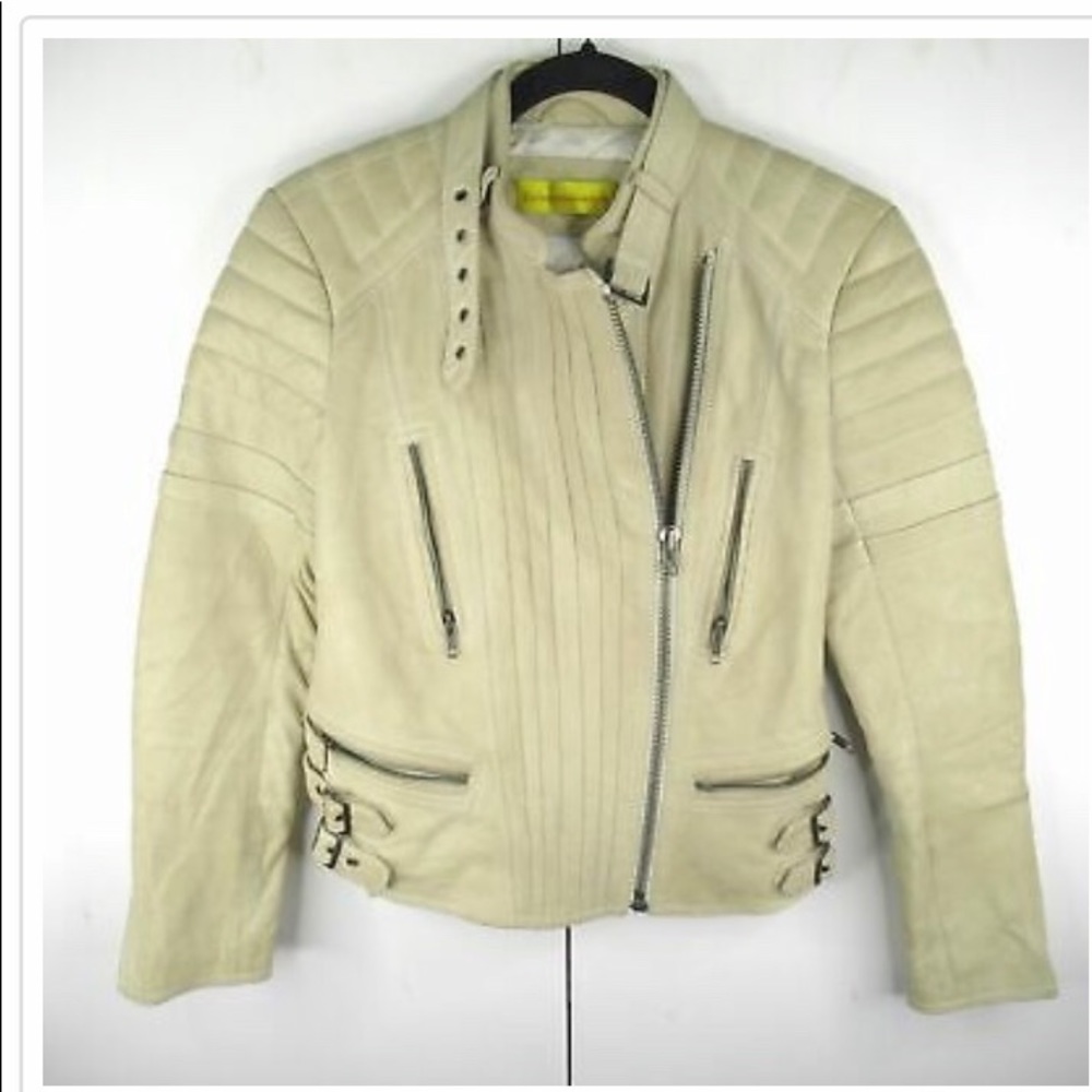 Catherine Malandrino Leather Moto Biker Jacket